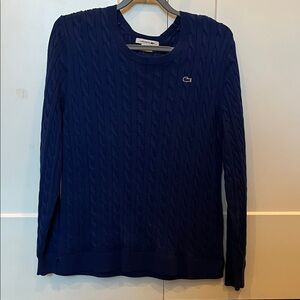 Lacoste Dark Blue Cable Knit Pullover